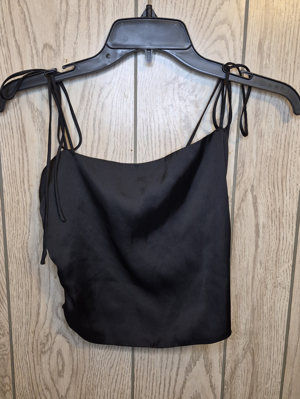 Urban Outfitters Black Satin Tie-Strap Cami